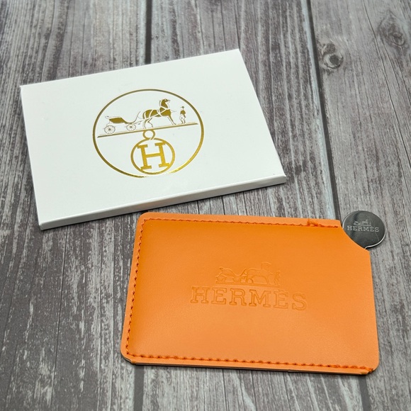 NIB HERMES Mirror in Logo Case/ Card Holder Orange GWP Gift - Picture 3 of 11